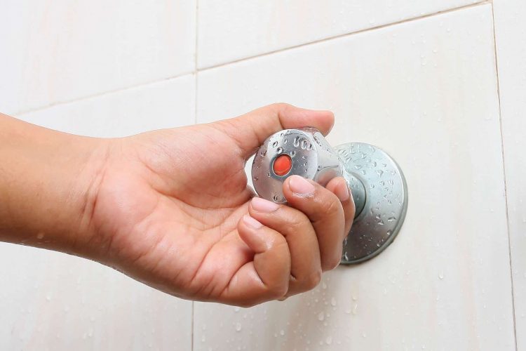 Hot Water Shower Nozzle Stock Photo for Hot Water Heater Services